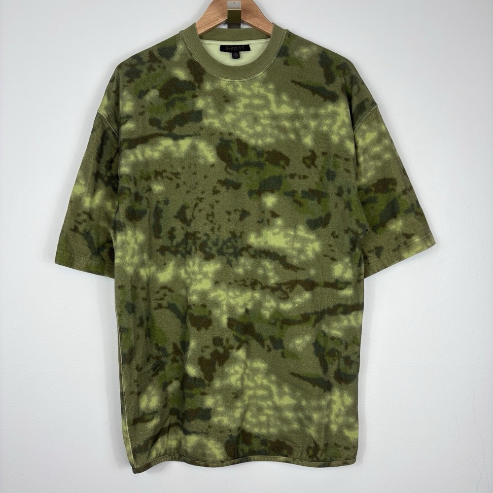 YEEZY Season 3 Heavy Knit Oversized Short Sleeve Camo T-Shirt Mens XS